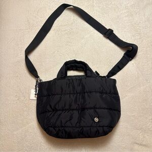 Women’s Black Mini Puffer Bag Quilted Crossbody Bags with Adjustable Straps NWT